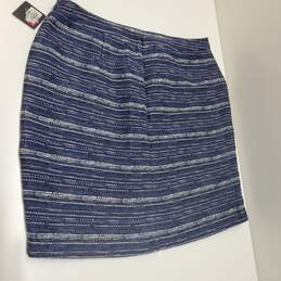 Wm Halogen Navy Blue White Pattern Skirt Sz 16