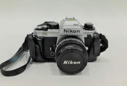 Nikon FA Silver 35mm Film SLR Camera w/ 50mm Lens & Leather Case alternative image