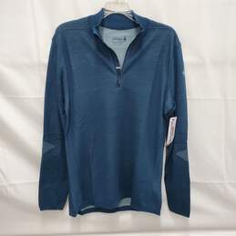 NWT Smartwool MN's Intraknit Thermal Merino 1/4 Zip Blue Pullover Size L