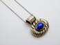 Artisan Sterling Silver Lapis Necklaces Earrings & Cut Out Ring 29.5g image number 5