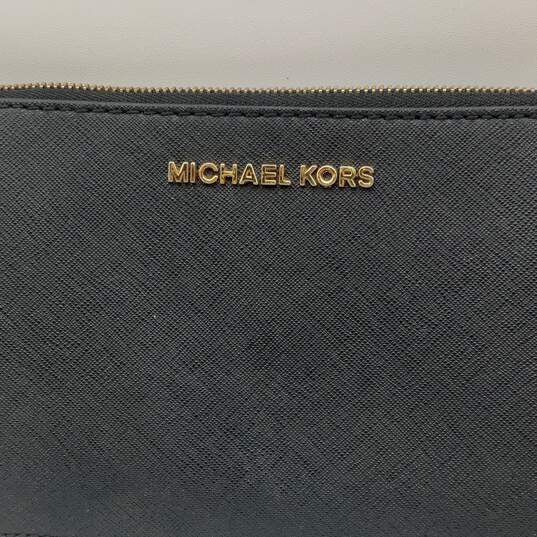 Michael Kors Womens Black Leather Adjustable Strap Crossbody Bag Handbag image number 1