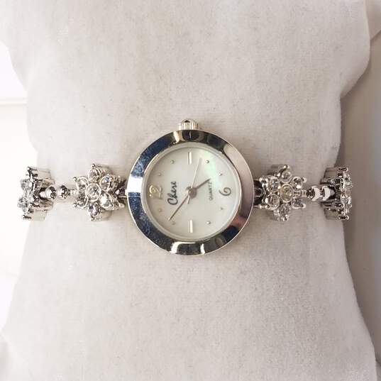 Chere MOP Dial & Crystal Flower Band Watch image number 1