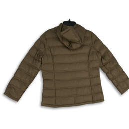Womens Brown Long Sleeve Full-Zip Hooded Puffer Jacket Size Large alternative image