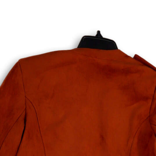 NWT Womens Orange Long Sleeve Pockets Regular Fit Open Front Jacket Size 8 image number 4