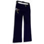 NWT Womens Blue Regular Fit Flat Front Pockets Wide Leg Dress Pants Size 2P image number 2