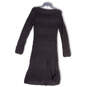 Womens Black Knitted Round Neck Long Sleeve Sweater Dress Size Medium image number 2