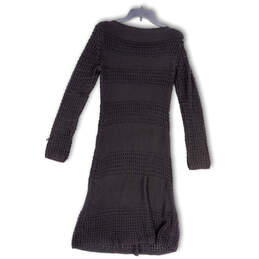 Womens Black Knitted Round Neck Long Sleeve Sweater Dress Size Medium alternative image