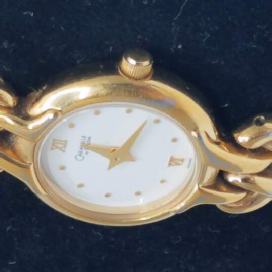 Caravelle By Bulova T8 Gold Tone 21mm Bracelet Watch image number 4