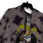 NWT Womens Purple Gray Tie Dye Long Sleeve Graphic Pullover Hoodie Size 3 image number 3