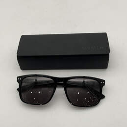 Mens Reveler 001P Black Gray Polarized Full Rim Square Sunglasses w/ Case