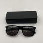 Mens Reveler 001P Black Gray Polarized Full Rim Square Sunglasses w/ Case image number 1