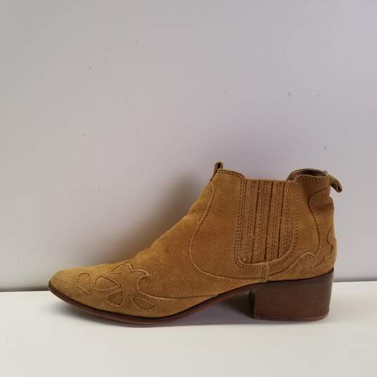 Cirkus Kirkegård antyder Buy the ZARA Tan Suede Chelsea Slip On Ankle Boots Shoes Women's Size 40 |  GoodwillFinds