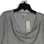 NWT Womens Gray Knitted Cowl Neck Long Sleeve Pullover Sweater Size Large image number 3