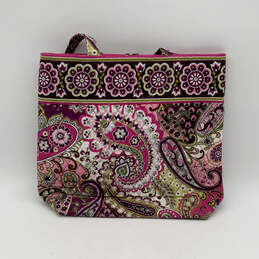 Womens Pink Paisley Print Quilted Inner Pocket Double Handle Tote Bag alternative image