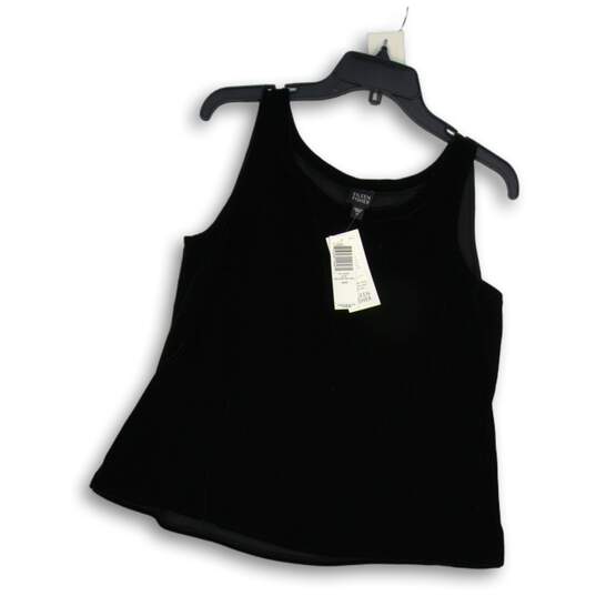 NWT Womens Black Sleeveless Round Neck Stretch Pullover Tank Top Size Medium image number 1