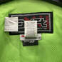 Mens Black Green Long Sleeve Mock Neck Full-Zip Racing Jacket Coat Size M image number 3