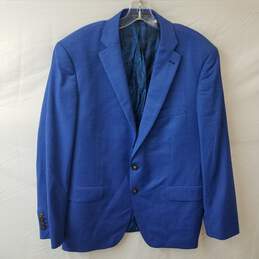 Indochino Blue Long Sleeve Men's Button Up Blazer Jacket