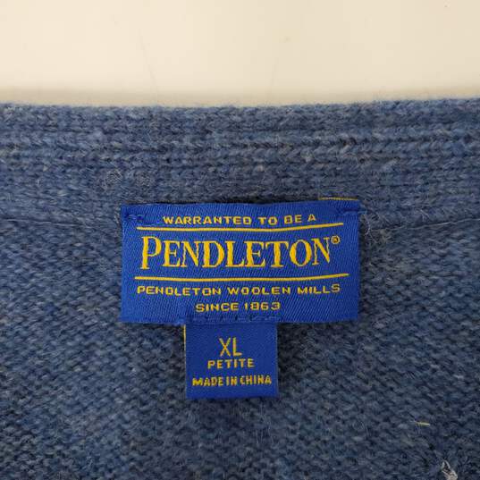 VTG Pendleton MN's Virgin Wool Cardigan Blue Sweater Size XL image number 3