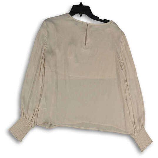 NWT Womens Ivory Round Neck Long Sleeve Pullover Blouse Top Size M image number 2