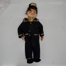 Vintage 12 Inch Conductor Doll w/ Hat