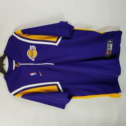 Vintage NBA Lakers Warm Up Men Purple Athletic Pullover Jacket L