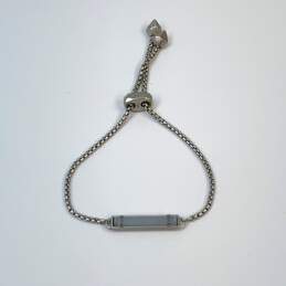 Designer Kendra Scott Silver-Tone Stan Rhodium Slide Adjustable Chain Bracelet