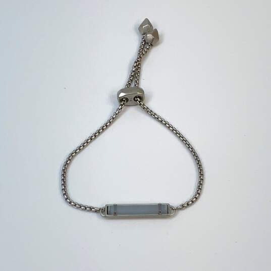 Designer Kendra Scott Silver-Tone Stan Rhodium Slide Adjustable Chain Bracelet image number 1