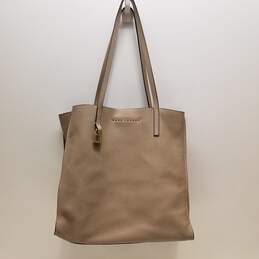 Marc Jacobs Leather Padlock Tote Taupe