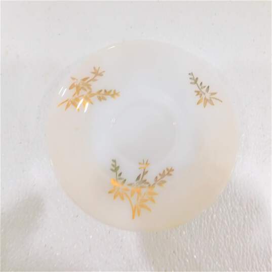 Vintage Federal Glass Golden Glory Milk Glass Teacups & Saucers image number 2