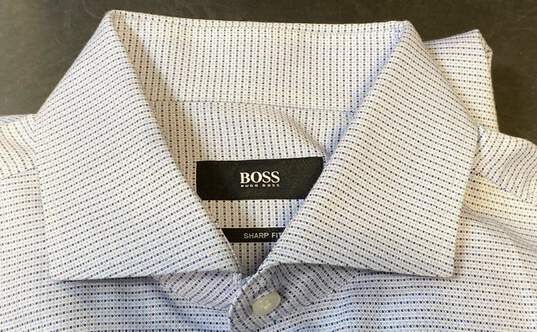 Boss Men's Blue Squared Button Up- XL image number 6