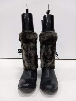 B Makowsky Women's Black Fur Boots Size 9M alternative image
