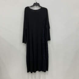 NWT Womens Blue Black Jacquard Round Neck Long Sleeve Maxi Dress Size XL alternative image