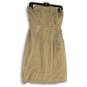 NWT J. Crew Womens Beige Pleated Strapless Knee Length A-Line Dress Size 2 image number 1