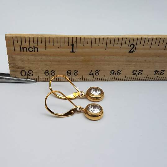 JCM 14k Gold Cubic Zirconia Lever Back Earring 1.6g image number 6