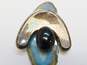 Vintage Taxco 950 Silver Onyx Mexican Modernist Pendant Brooch 23.5g image number 1