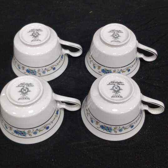 Set of 10 Noritake Ivory China Norma Tea Cups & Saucers image number 7
