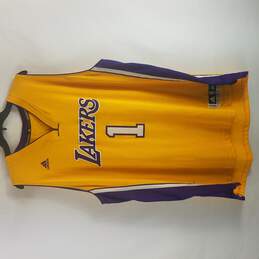Adidas NBA Men Gold Lakers #1 Russel Jersey