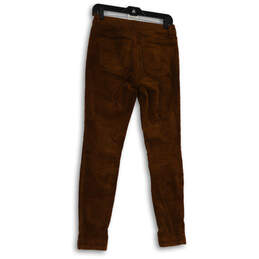 Womens Brown Corduroy Flat Front Pockets Skinny Leg Chino Pants Size 4 alternative image