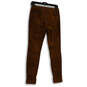 Womens Brown Corduroy Flat Front Pockets Skinny Leg Chino Pants Size 4 image number 2