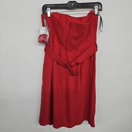 Red Strapless Tulip Skirt With Sash alternative image