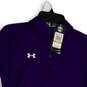 NWT Womens Purple Short Sleeve Collared Button Up Pullover Polo Shirt Sz S image number 3