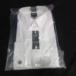 Jos A Bank Men's Tailor Fit White Dress Shirt Size 17.5/35