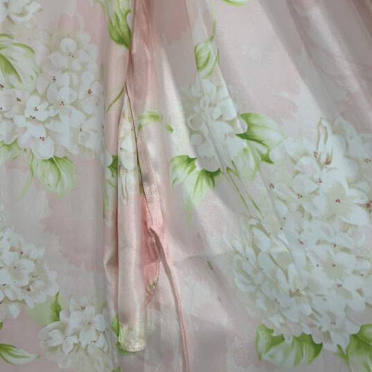 Oscar De La Renta Womens Pink Green Open-Front Kaftan Robe Size S/M w/ COA image number 4