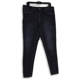 Womens Blue Denim Medium Wash 5-Pocket Design Skinny Leg Jeans Size 14