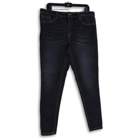 Womens Blue Denim Medium Wash 5-Pocket Design Skinny Leg Jeans Size 14 image number 1