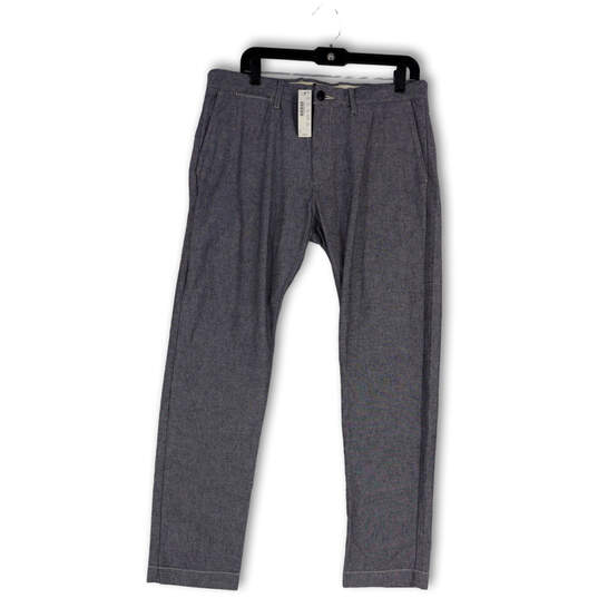 NWT Mens Blue Flat Front Straight Leg Slash Pocket Chino Pants Size 33x30 image number 1