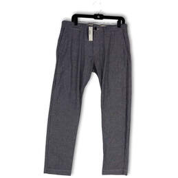 NWT Mens Blue Flat Front Straight Leg Slash Pocket Chino Pants Size 33x30