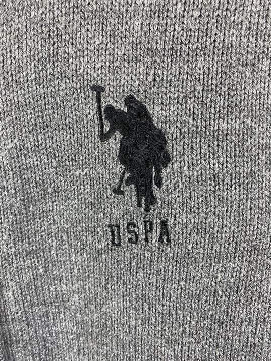 USPA Men Grey Zip Sweater Vest XXL image number 3