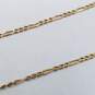14K Gold Figaro Chain W/Cubic Zirconia Pendant Necklace 3.6g image number 2