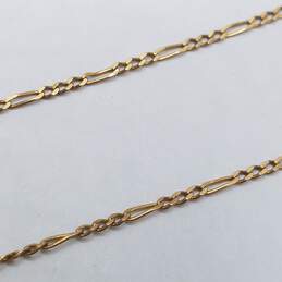 14K Gold Figaro Chain W/Cubic Zirconia Pendant Necklace 3.6g alternative image